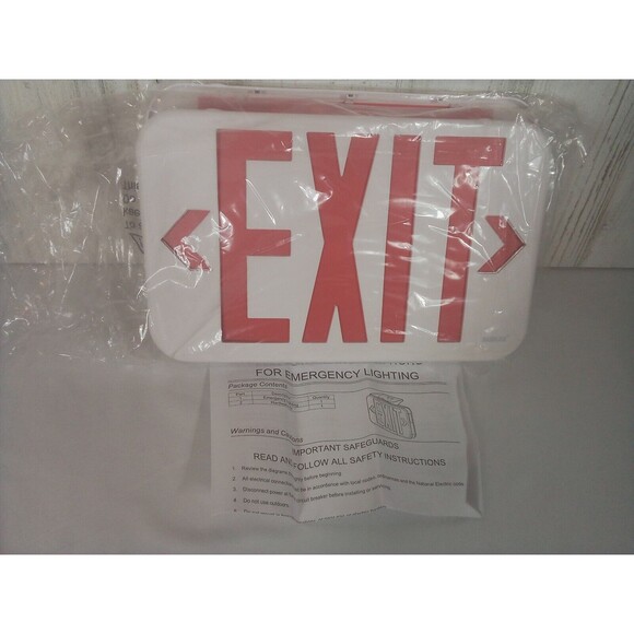 Saselux Emergency Exit Light Red / Green Switchable New‎ In Box - Picture 8 of 8